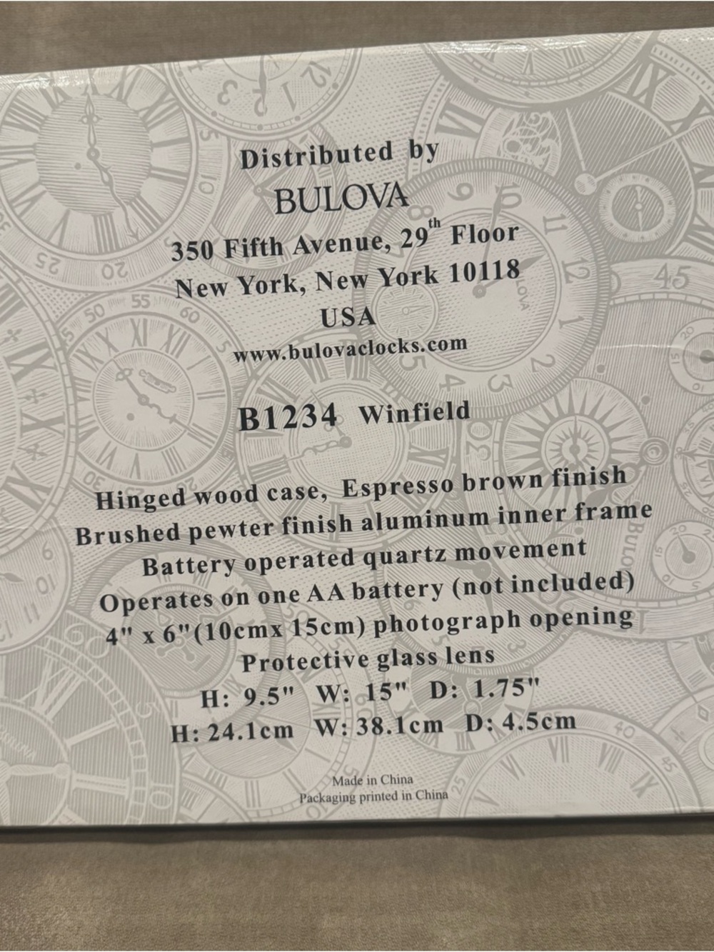 Bulova Picture Frame Clock - Picture 2 of 2